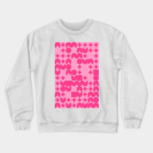 Girly Pinkish Geometric Pattern - Flowers & Stars #5 Crewneck Sweatshirt